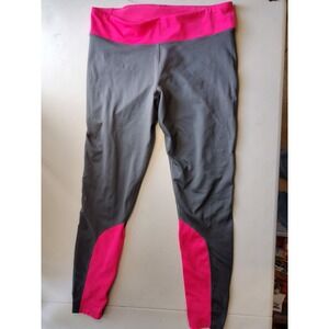 Under Armour ColdGear Womens Gray Pink Colorblock Fitted Athletic Leggings LG